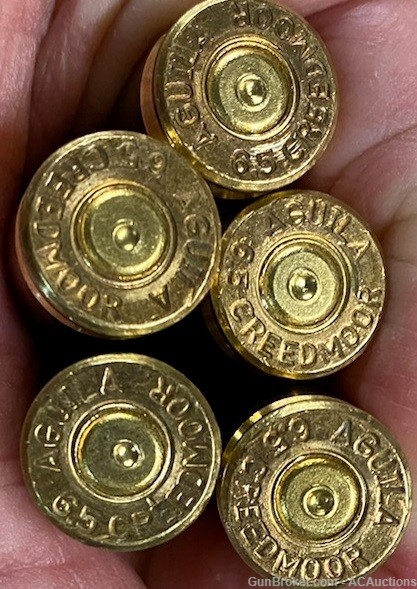 6.5 Creedmoor once fired brass by Aguila  100 count free shipping-img-1