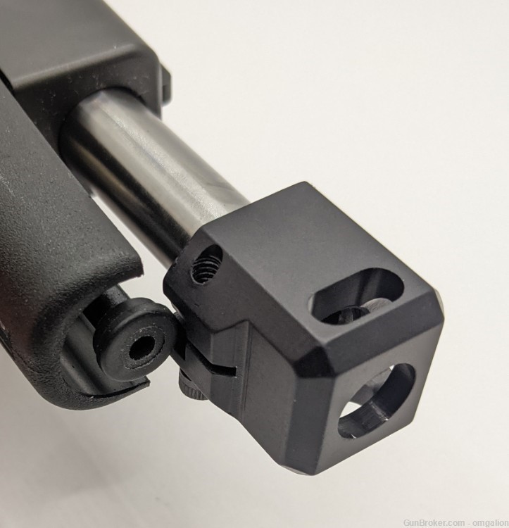 9mm 1/2x28 TPI Muzzle Brake Comp Ano Black Alum For Glock 43 & Hellcat-img-5