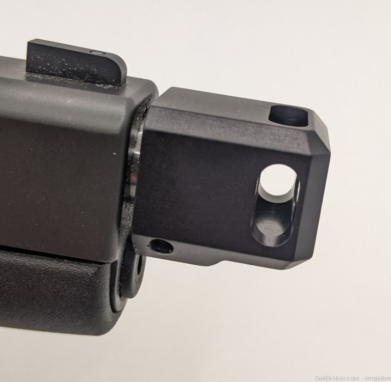 9mm 1/2x28 TPI Muzzle Brake Comp Ano Black Alum For Glock 43 & Hellcat-img-3