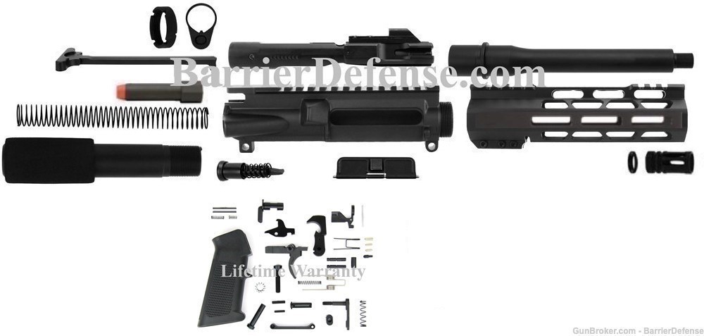 U-Build Kit AR-15 AR-9 7.5" 9mm Complete Pistol Kit Glock Colt AR15 AR9-img-0