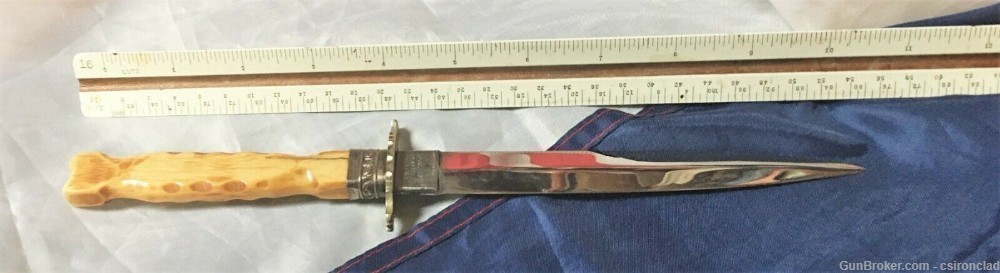 G. Woodhead knife, dirk, bone handle, bright blade, pre-Civil War-img-1