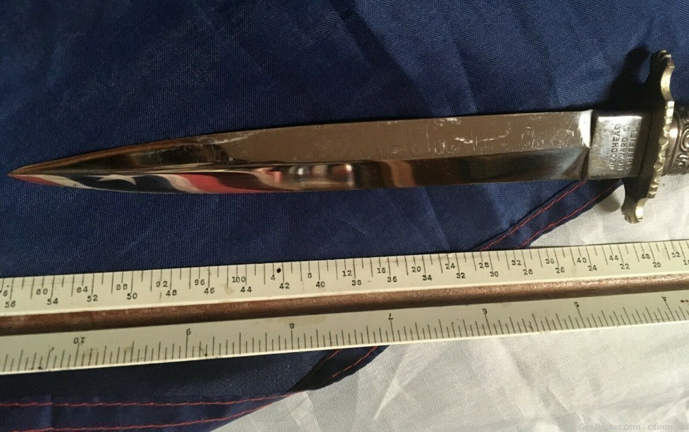 G. Woodhead knife, dirk, bone handle, bright blade, pre-Civil War-img-5