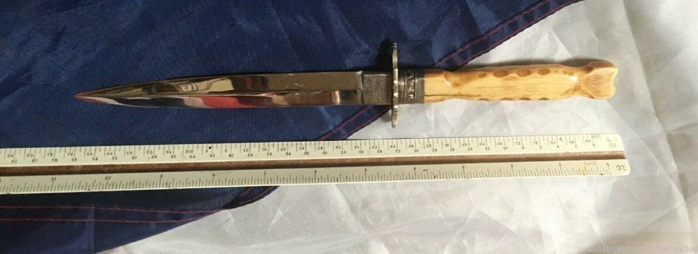 G. Woodhead knife, dirk, bone handle, bright blade, pre-Civil War-img-4