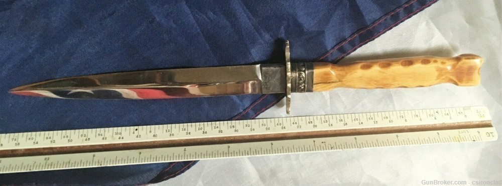 G. Woodhead knife, dirk, bone handle, bright blade, pre-Civil War-img-6
