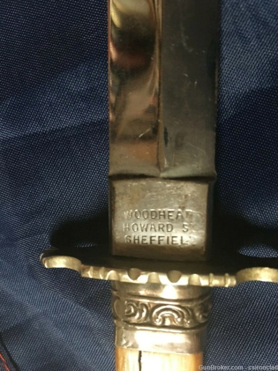 G. Woodhead knife, dirk, bone handle, bright blade, pre-Civil War-img-2