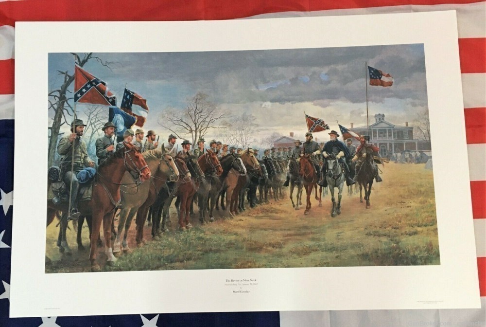 Civil War print THE REVIEW AT MOSS NECK by Mort Kunstler-img-0