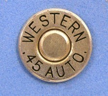 WESTERN 45 AUTO Nickel  Hat Pin Tie Tac  Ammo Bullet-img-0