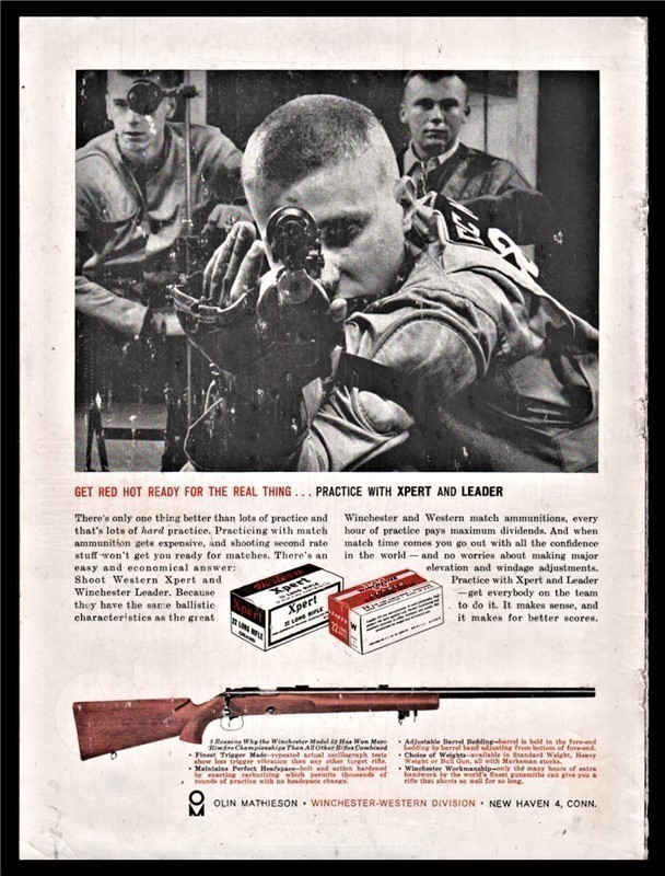 1960 WINCHESTER 52 & Western Ammunition PRINT AD-img-0