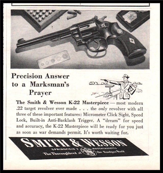 1945 SMITH & WESSON K-22 Masterpiece SMALL AD-img-0