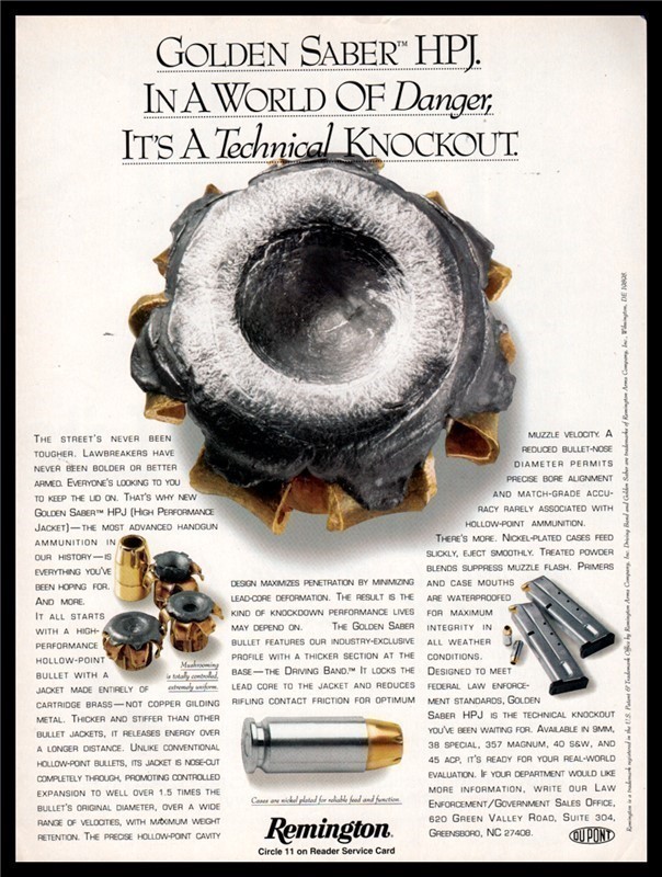 1993 REMINGTON Golden Saber Ammunition PRINT AA-img-0