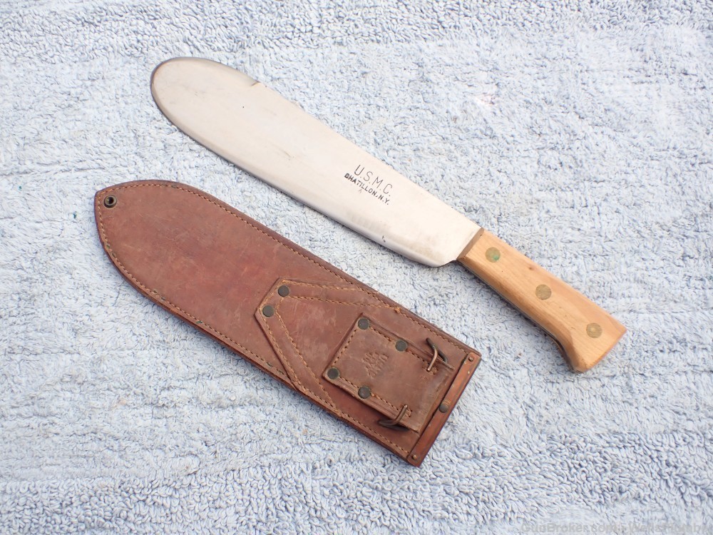 USMC WWII MEDICAL CORPSMEN BOLO KNIFE DATED 1944 CHATILLON N.Y.  (MINT)-img-4