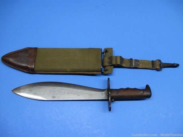 US SPRINGFIELD ARMORY MODEL 1910 BOLO WITH EXPERIMENTAL SCABBARD (RARE)-img-0