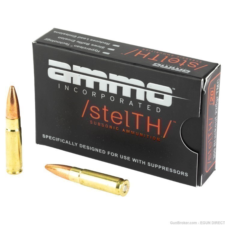 Ammo Inc Stealth Subsonic .300 Blackout 220gr TMC 20 Round Box-img-0