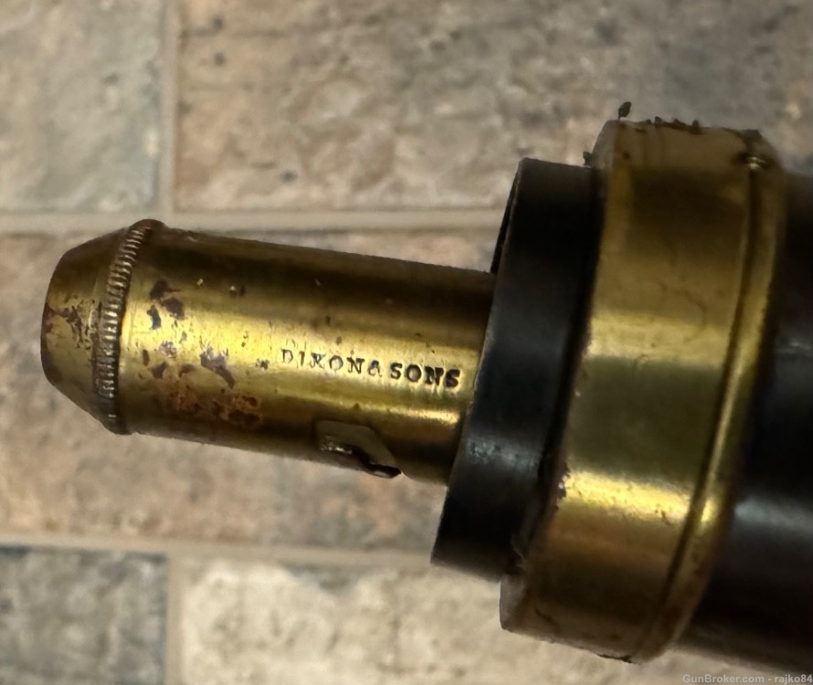 Original Colt patent powder flask 1860 colt army revolver Dixon and sons -img-2