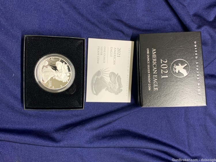 2021 American Eagle 1 ounce silver proof coin, sealed and COA-img-0