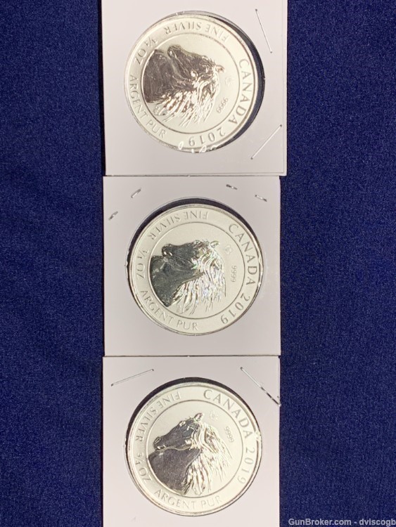 2019 Queen Elizabeth 2 Dollar coin, 3/4 fine silver - 3 piece set -img-1