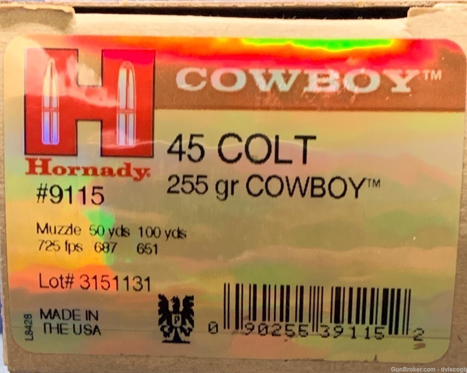 Hornady .45 Colt 255 gr Cowboy - 20 rounds -img-1