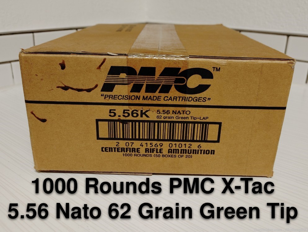 1000 Rounds PMC X-Tac 5.56 Nato 62 Grain FMJ Green Tip LAP-img-0