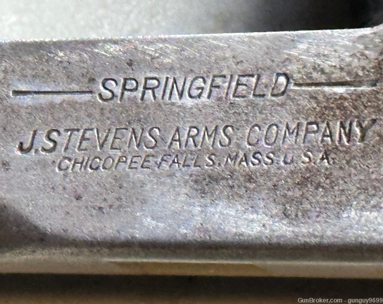 Vintage Springfield Stevens Arms Co 12 GA Frame Double Barrel NO Serial # -img-2