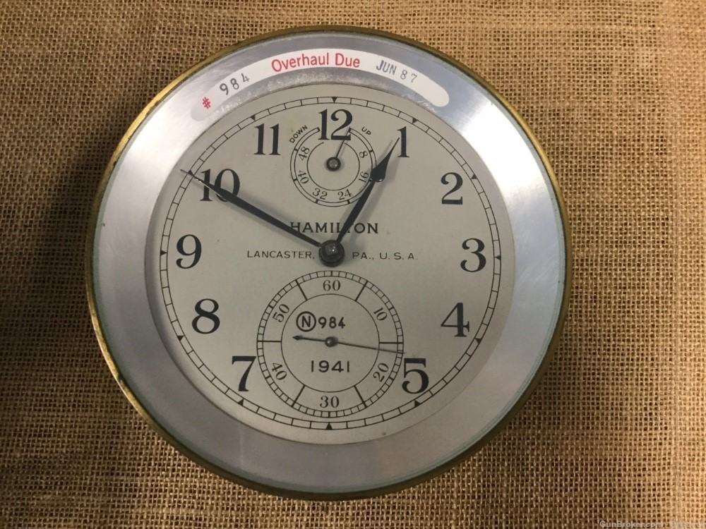 Vintage Hamilton WWII model 21 ship chronometer Nice!-img-0