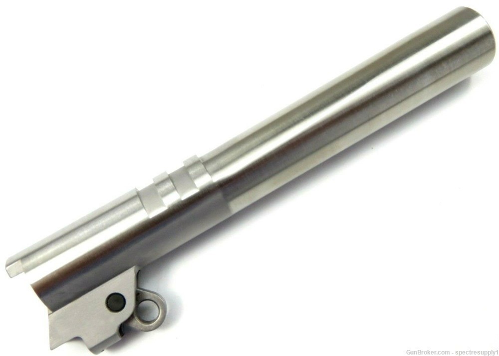 Stainless Government Length 5" BULL Barrel, Link & Pin .45 ACP 45 Auto-img-0