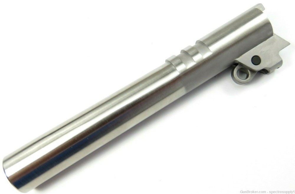 Stainless Government Length 5" BULL Barrel, Link & Pin .45 ACP 45 Auto-img-2