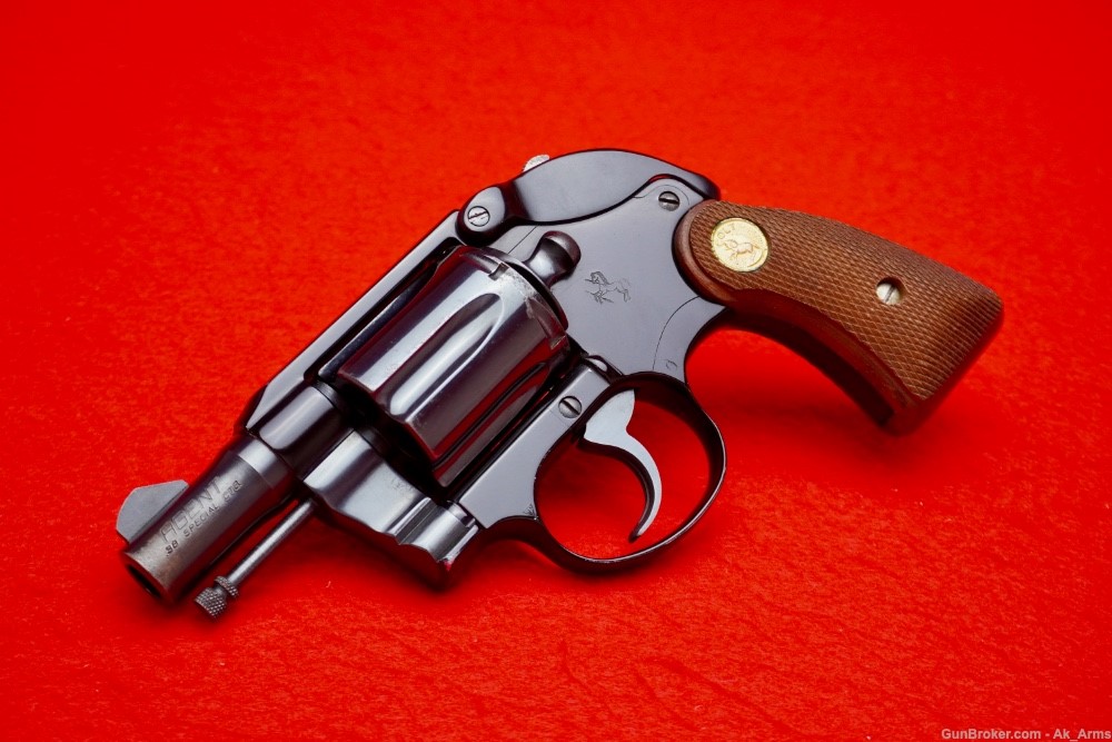 RARE 1968 Colt Agent Lightweight 2" Blue .38Spl *FACTORY SHROUDED HAMMER*-img-0