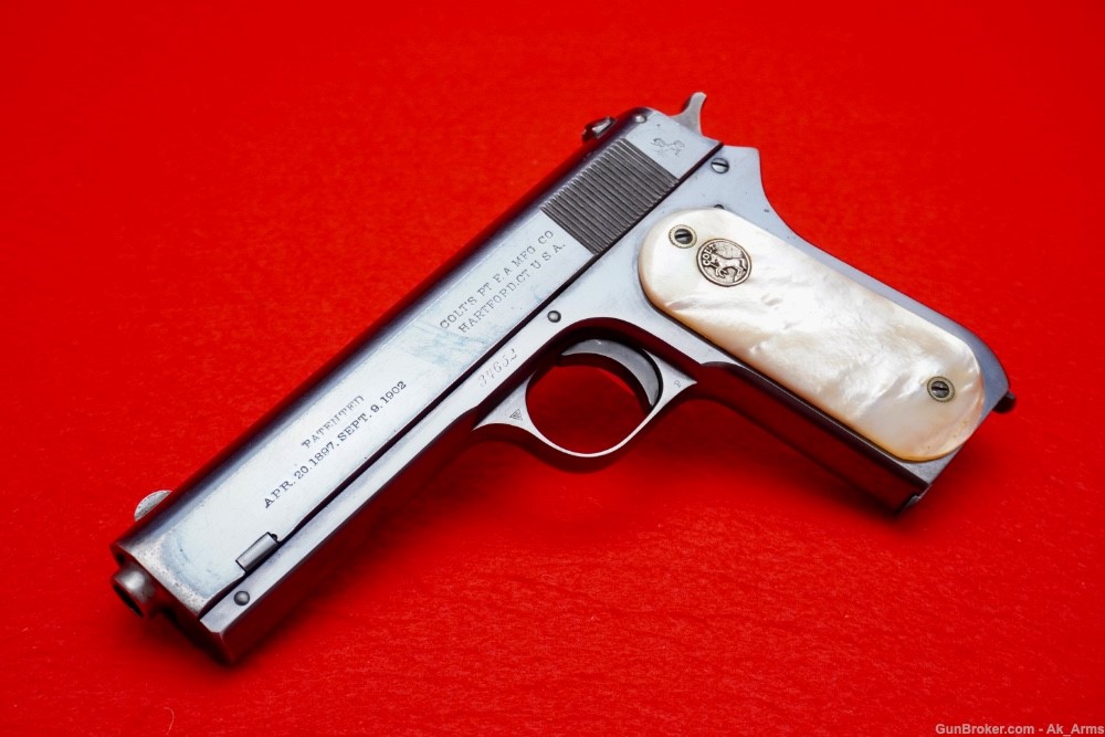 Stunning Colt Model 1903 Pocket Hammer .38 Colt *FACTORY MOP GRIPS*-img-0