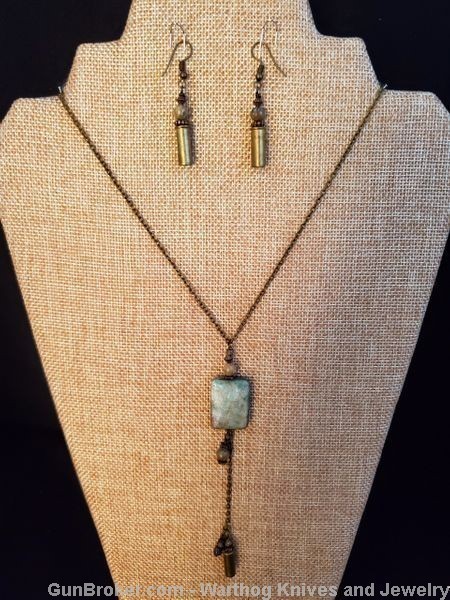Bullets,Crystals & Bling Necklace & Earrings.Handmade-1 of 1.NE30.*REDUCED*-img-0