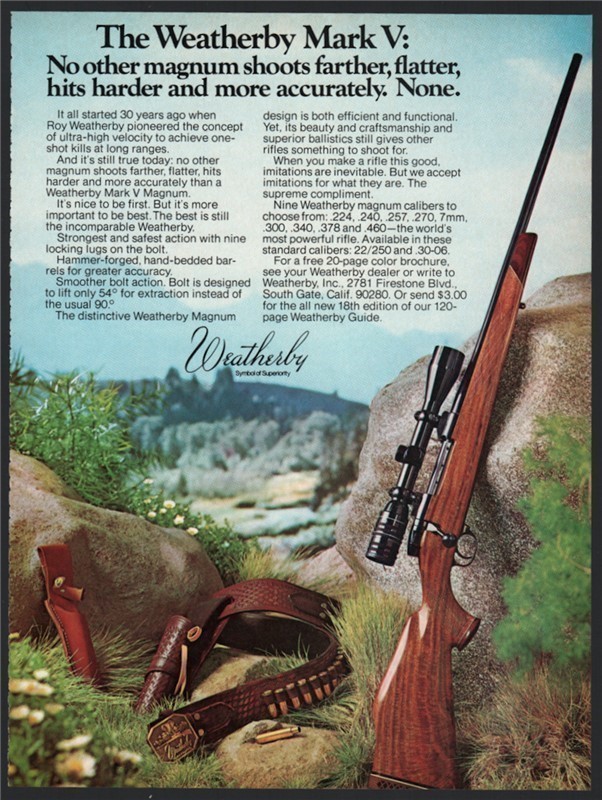 1975 WEATHERBY Mark V Magnum RIFLE AD-img-0