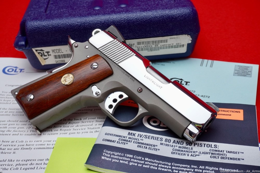 1998 Colt Defender 1911 .40 S&W *BREATHTAKING BRIGHT STAINLESS* In Box!-img-4