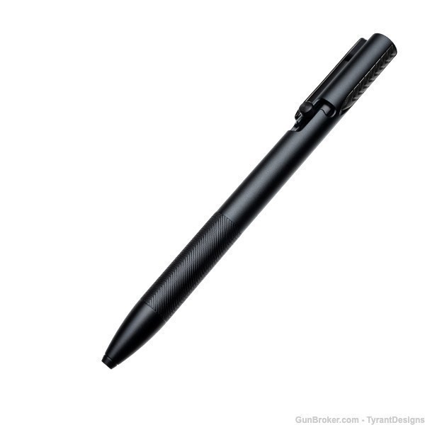 TYRANT CNC - T.D.C 003 Tactical Pen with Tungsten Glass Breaker Tip - Black-img-0