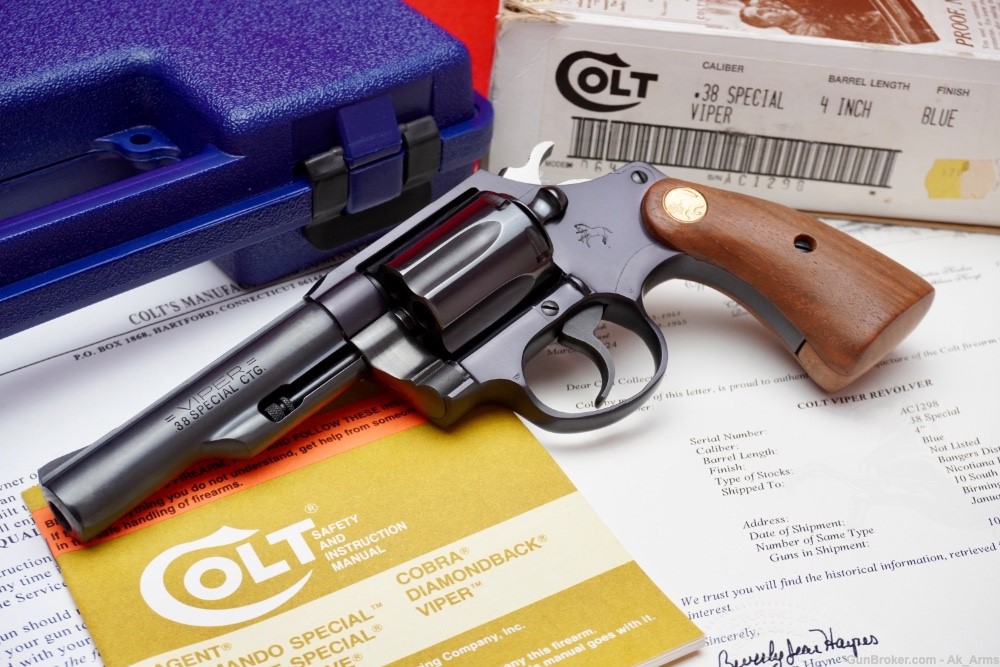 1993 Colt Viper 2nd Issue 4" Factory Blue NIB .38SPL *GRAIL OF SNAKES*-img-0