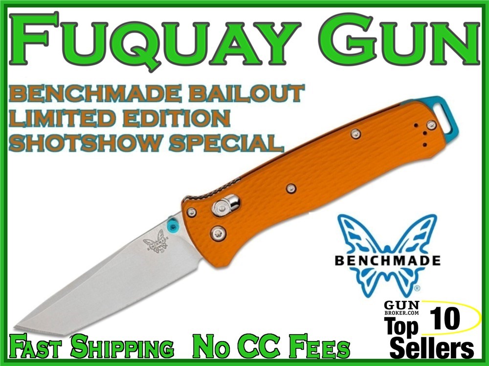 BENCHMADE BAILOUT Limited Edition SHOTSHOW Special 3V TANTO Orange/Blue-img-0