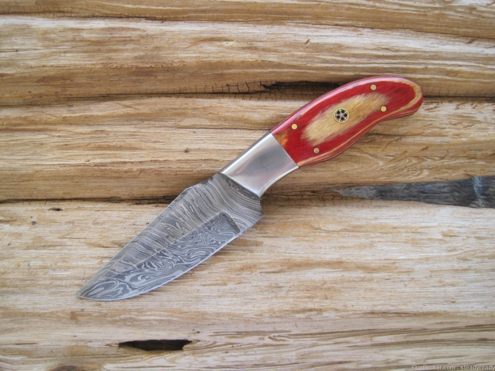 Damascus Custom Handmade Hunting Knife #177-img-1