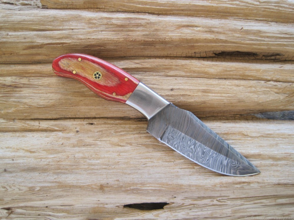 Damascus Custom Handmade Hunting Knife #177-img-0