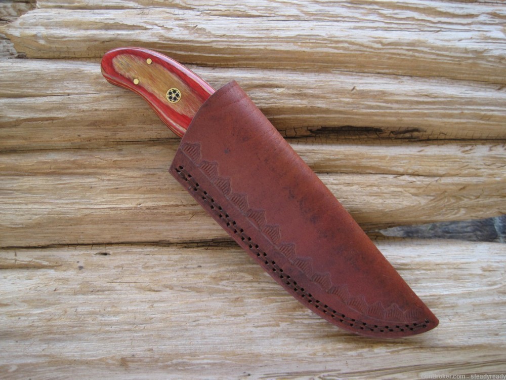 Damascus Custom Handmade Hunting Knife #177-img-3