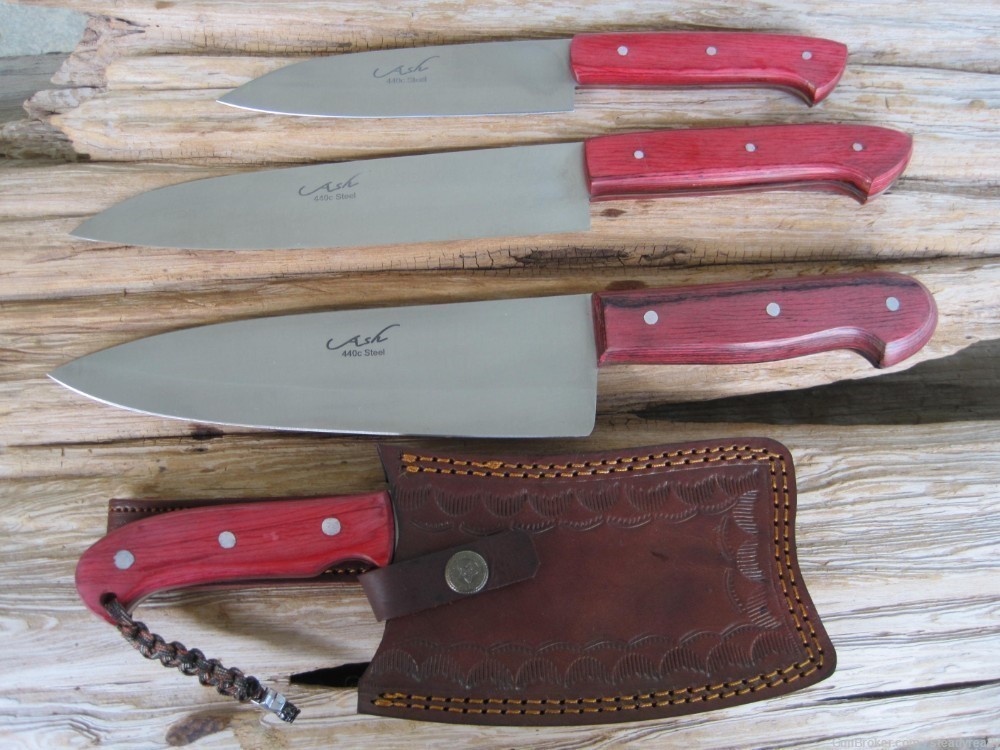ASH Custom Handmade Chef Knife Set w/ Clever  #209B-img-1
