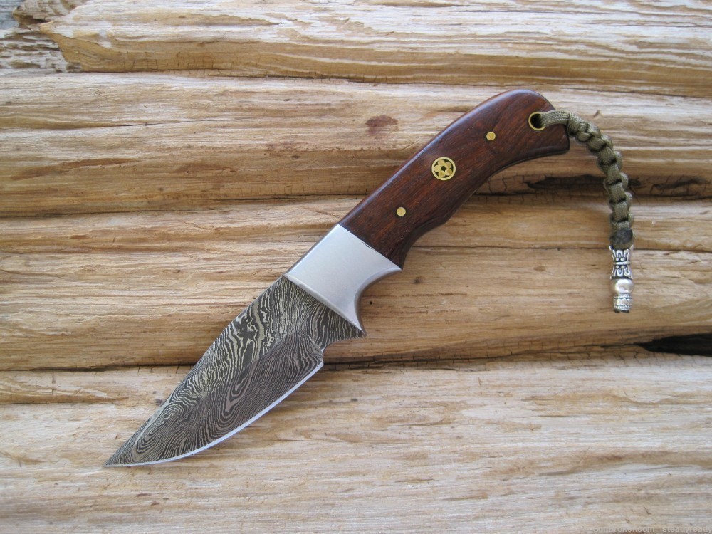 Damascus Custom Handmade Hunting Knife  #223-img-1
