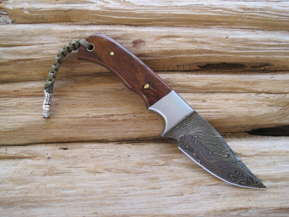 Damascus Custom Handmade Hunting Knife  #223-img-0