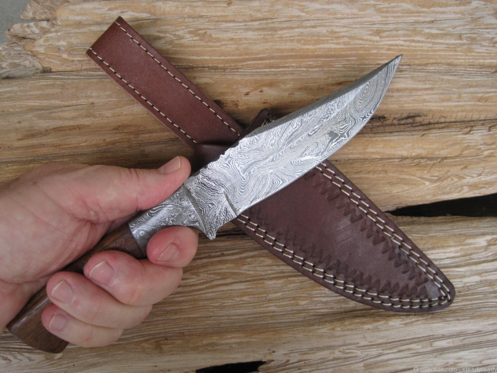 Damascus Handmade Hunting Knife #160-img-2