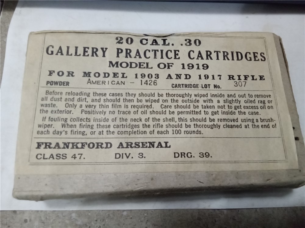 FA 30 caliber Model 1919 Practice lead cartridges-full box-img-0