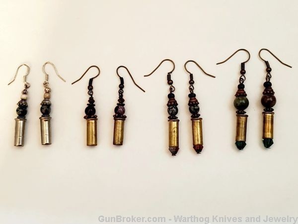 *Bullets,Crystals & Bling Earrings.4 Pair.Handmade.1 of a Kind.E5*REDUCED*-img-0