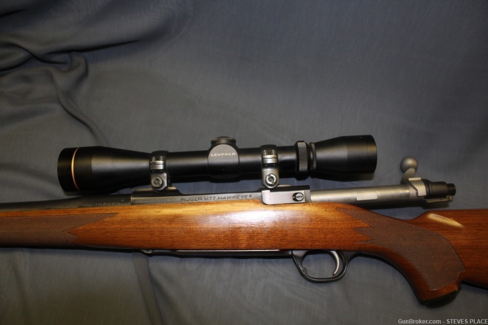 Ruger M77 Hawkeye .338 Win Mag Leupold VX II 3-9X40 Scope-img-1