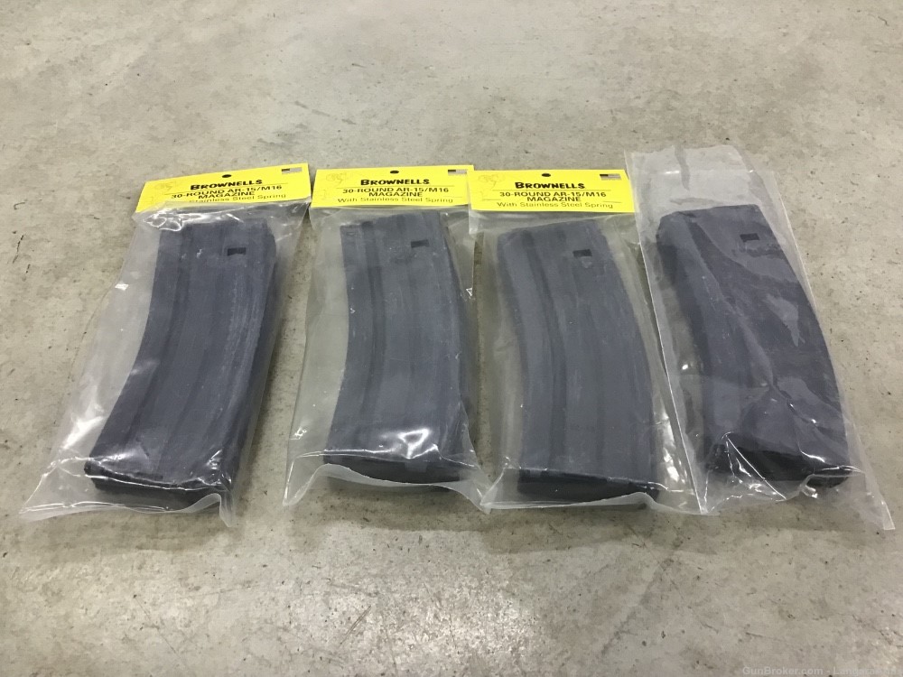 Lot of 4 NOS Brownells AR-15/M16 30Rd .223/5.56X45 Mags Penny Auction NR-img-0