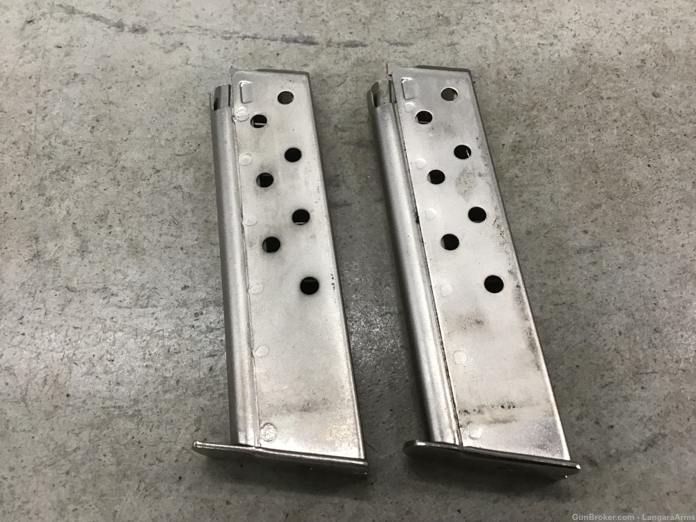 Lot of 2 Factory Smith & Wesson 39-2 9MM Nickel Finished Mags Penny Auction-img-1