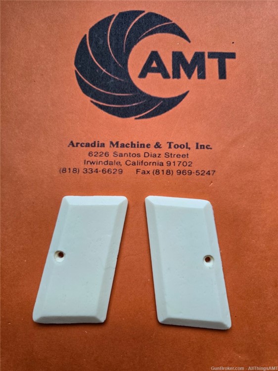 AMT/iAi Small Frame Backup grips-smooth ivory faux wood (22LR, .380)-img-1