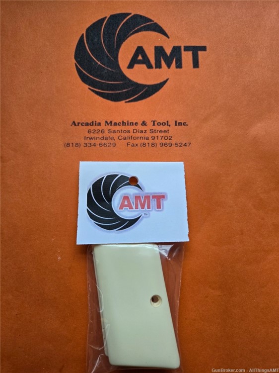 AMT/iAi Small Frame Backup grips-smooth ivory faux wood (22LR, .380, 9mm)-img-0