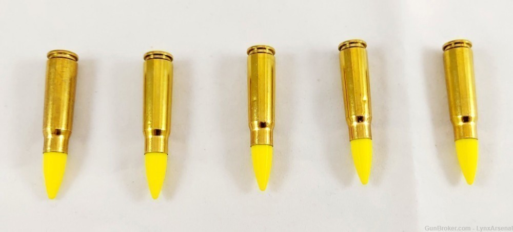 7.62x39 Brass Snap caps / Dummy Training Rounds - Set of 5 - Yellow-img-4