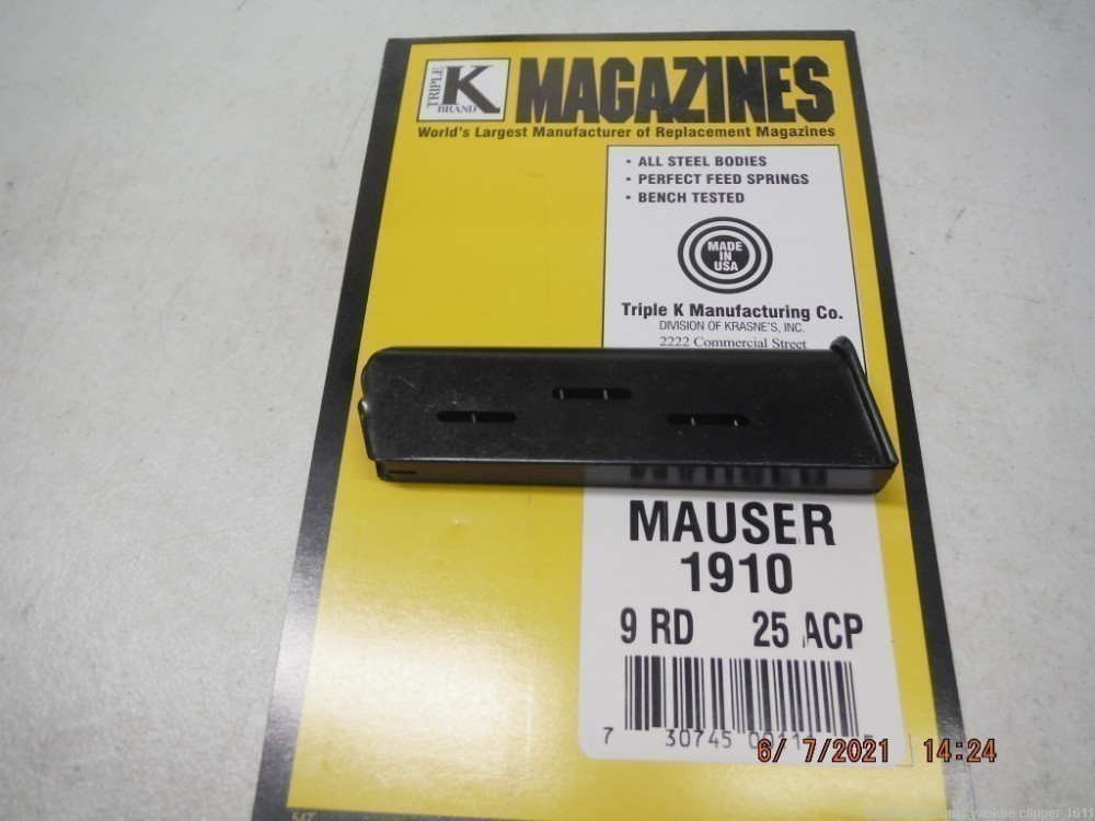 Mauser 25 Magazine 9Rd 1910 thru 1934 Mauser 25ACP Magazine-img-0